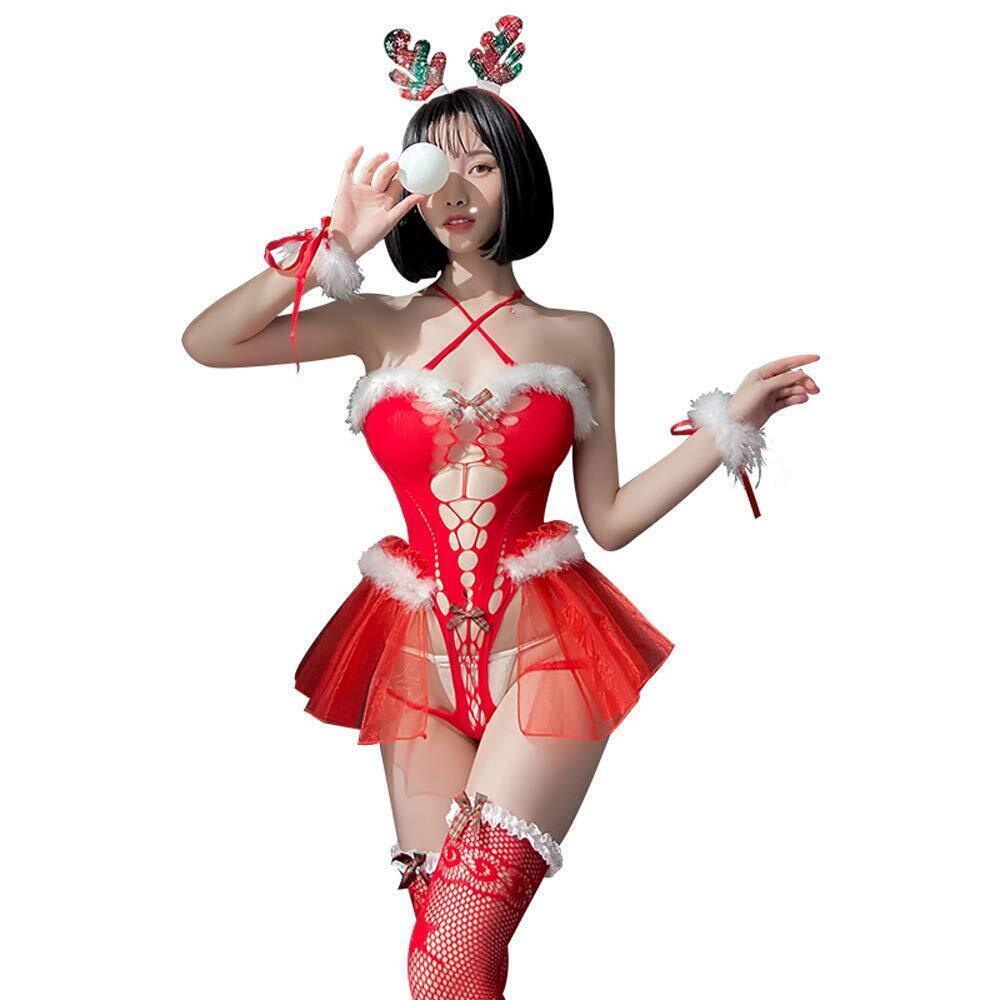 6809 Santa Costume Cosplay Lingerie Christmas Princess Dress Sexy One-piece